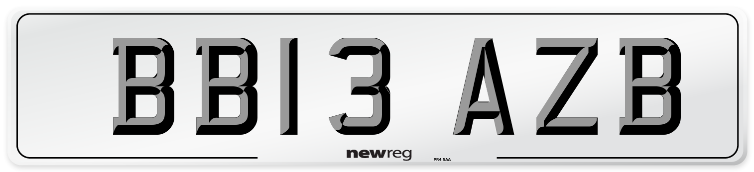 BB13 AZB Number Plate from New Reg